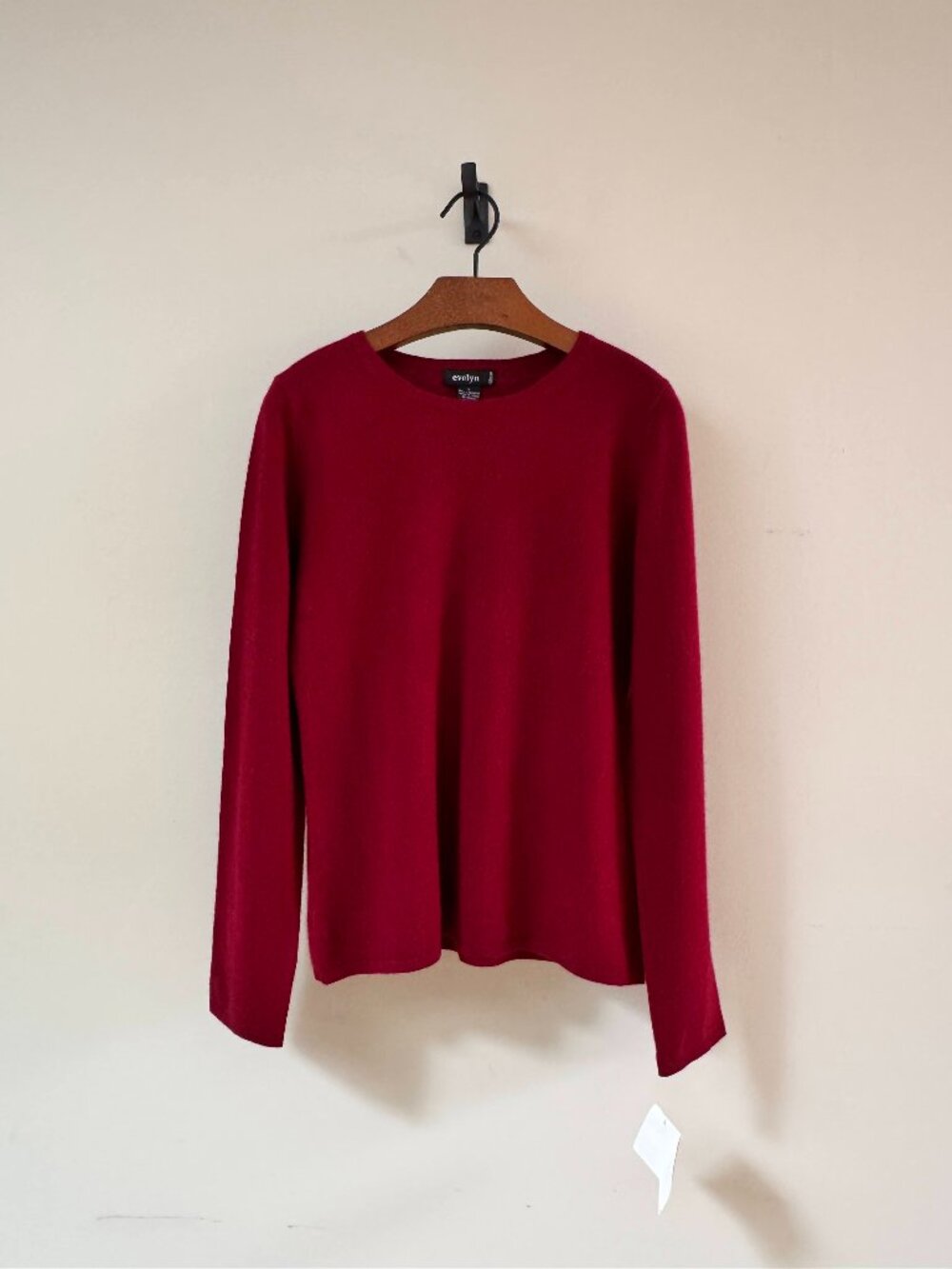 Evelyn 100% 2-Ply Cashmere Crewneck Sweater - Plum Red